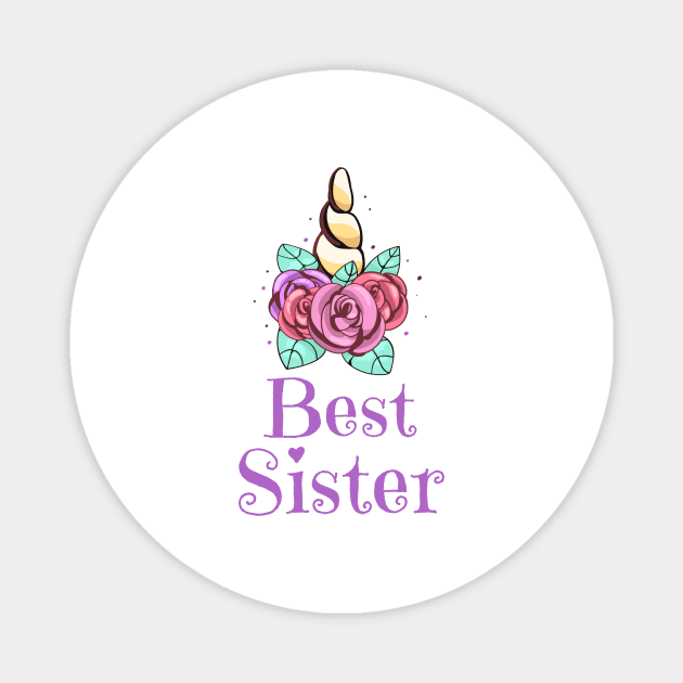 Best Sister Unicorn Family Siblings Magnet by Foxxy Merch